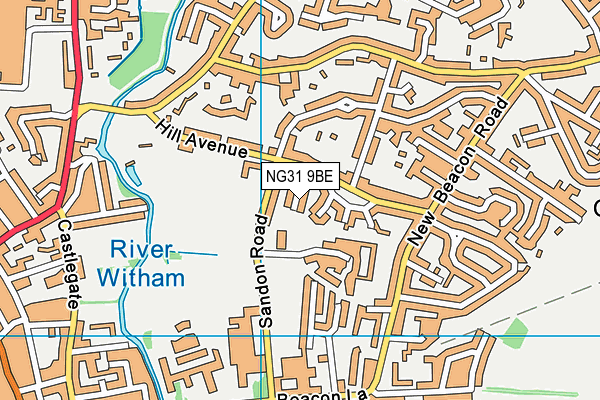 NG31 9BE map - OS VectorMap District (Ordnance Survey)