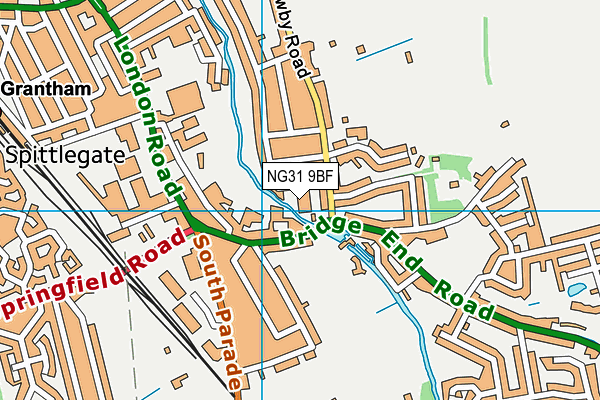 NG31 9BF map - OS VectorMap District (Ordnance Survey)