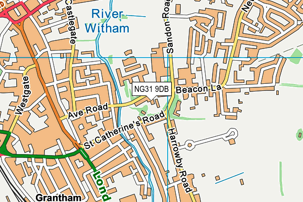 NG31 9DB map - OS VectorMap District (Ordnance Survey)