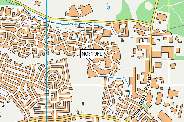 NG31 9FL map - OS VectorMap District (Ordnance Survey)