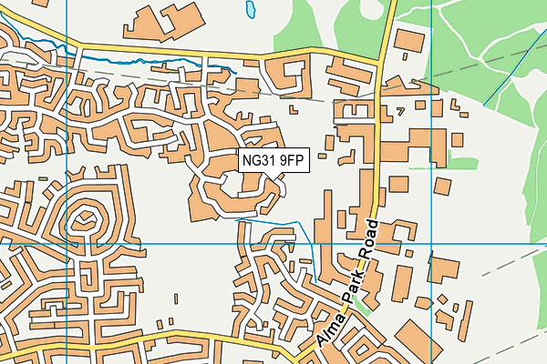 NG31 9FP map - OS VectorMap District (Ordnance Survey)