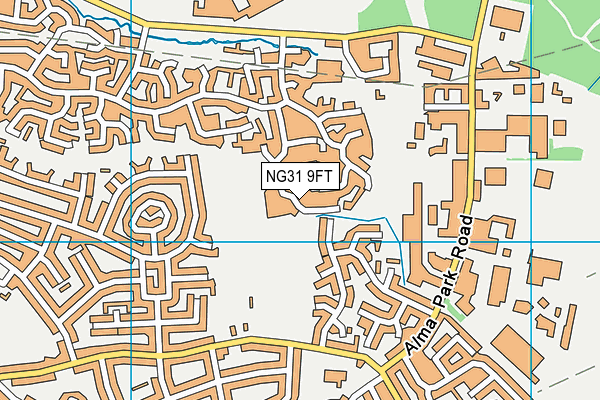 NG31 9FT map - OS VectorMap District (Ordnance Survey)