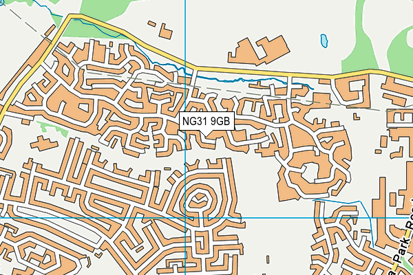 NG31 9GB map - OS VectorMap District (Ordnance Survey)