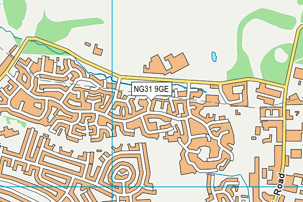 NG31 9GE map - OS VectorMap District (Ordnance Survey)