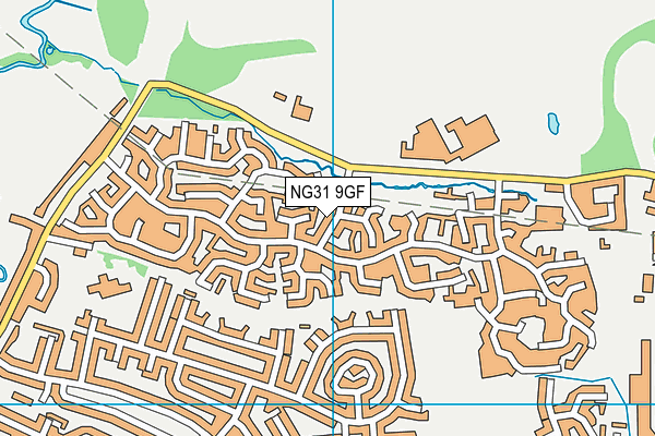 NG31 9GF map - OS VectorMap District (Ordnance Survey)