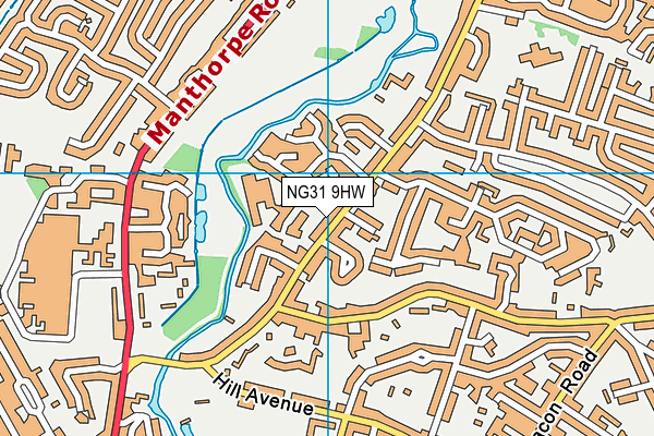 NG31 9HW map - OS VectorMap District (Ordnance Survey)