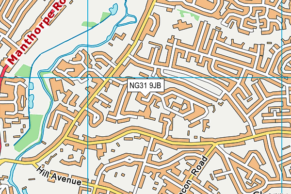 NG31 9JB map - OS VectorMap District (Ordnance Survey)