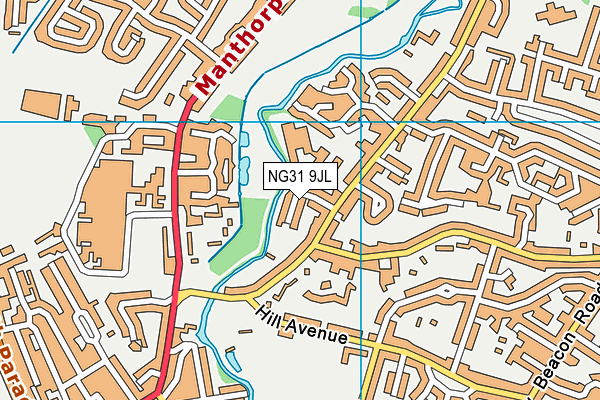 NG31 9JL map - OS VectorMap District (Ordnance Survey)