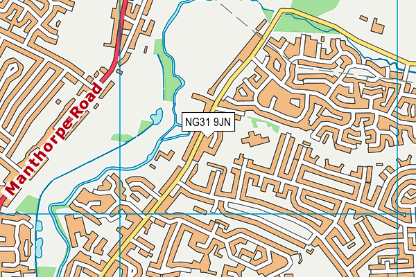 NG31 9JN map - OS VectorMap District (Ordnance Survey)