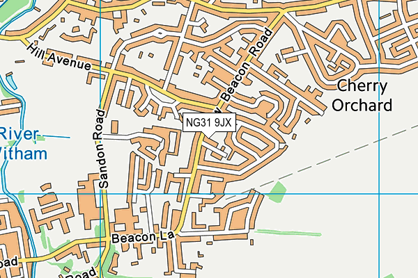 NG31 9JX map - OS VectorMap District (Ordnance Survey)