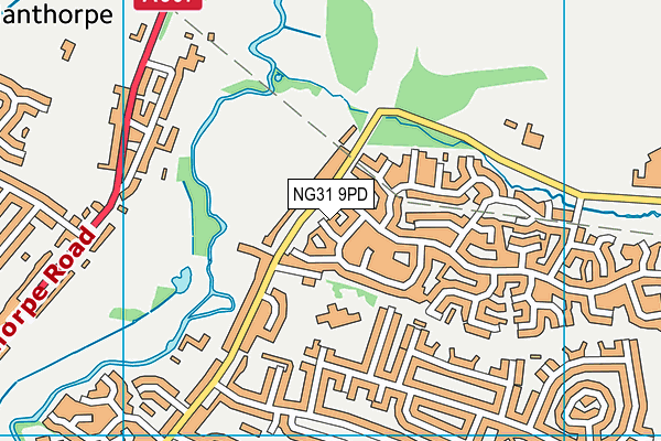 NG31 9PD map - OS VectorMap District (Ordnance Survey)