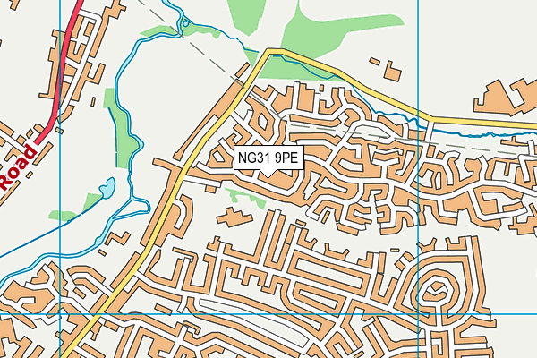 NG31 9PE map - OS VectorMap District (Ordnance Survey)