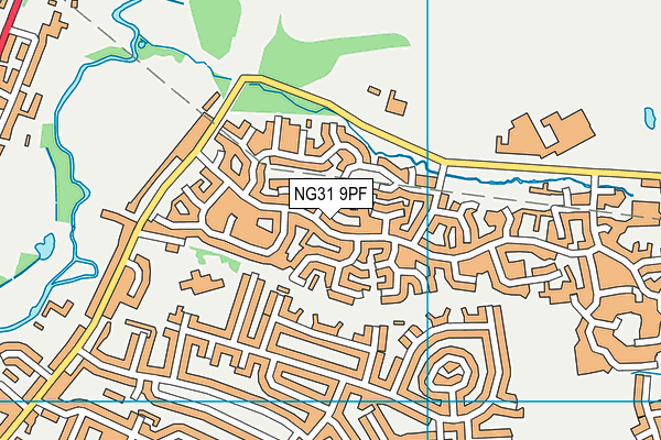 NG31 9PF map - OS VectorMap District (Ordnance Survey)