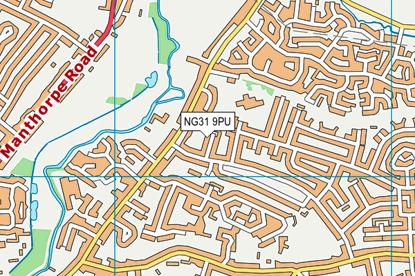 NG31 9PU map - OS VectorMap District (Ordnance Survey)