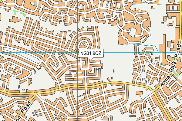 NG31 9QZ map - OS VectorMap District (Ordnance Survey)
