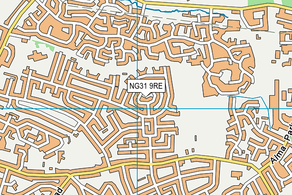 NG31 9RE map - OS VectorMap District (Ordnance Survey)