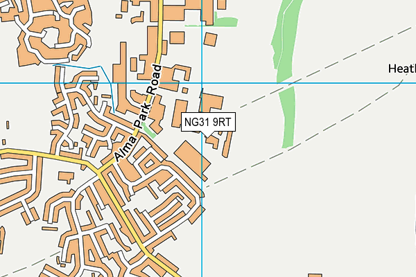 Esland Grantham School map (NG31 9RT) - OS VectorMap District (Ordnance Survey)