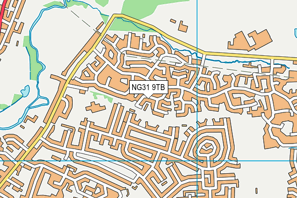 NG31 9TB map - OS VectorMap District (Ordnance Survey)