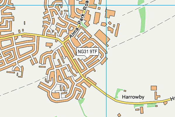 NG31 9TF map - OS VectorMap District (Ordnance Survey)