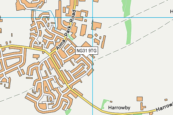 NG31 9TG map - OS VectorMap District (Ordnance Survey)