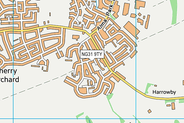 NG31 9TY map - OS VectorMap District (Ordnance Survey)