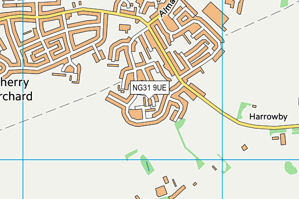 NG31 9UE map - OS VectorMap District (Ordnance Survey)