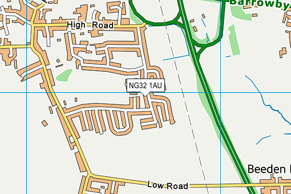 NG32 1AU map - OS VectorMap District (Ordnance Survey)