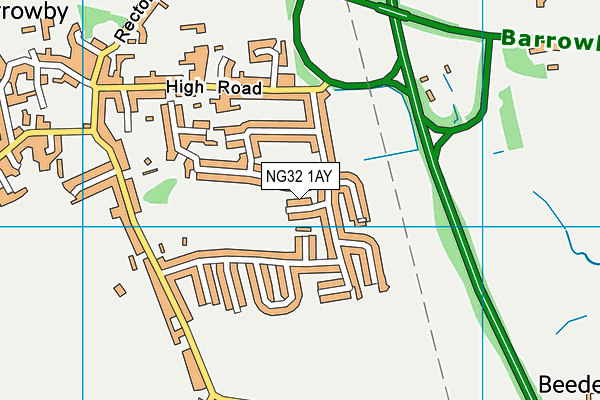 NG32 1AY map - OS VectorMap District (Ordnance Survey)