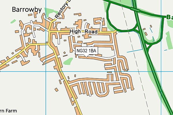 NG32 1BA map - OS VectorMap District (Ordnance Survey)