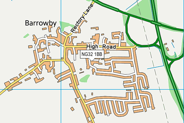 NG32 1BB map - OS VectorMap District (Ordnance Survey)