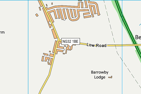 NG32 1BE map - OS VectorMap District (Ordnance Survey)