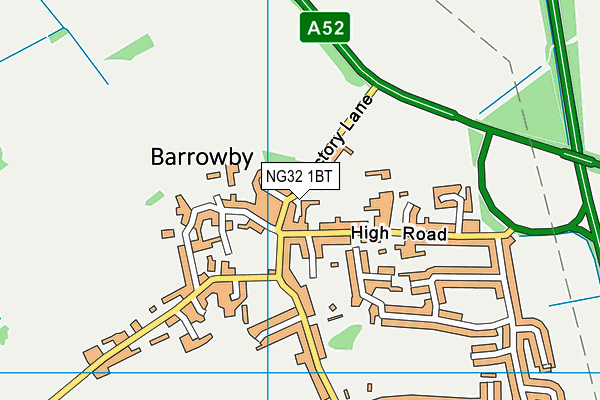 NG32 1BT map - OS VectorMap District (Ordnance Survey)