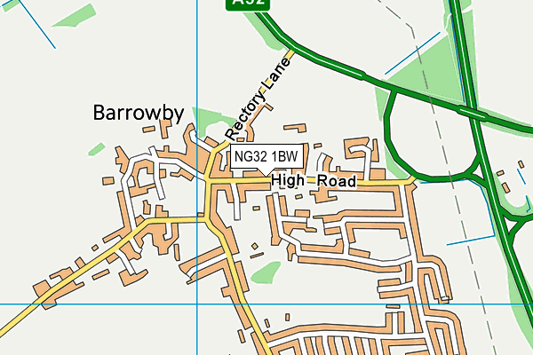 NG32 1BW map - OS VectorMap District (Ordnance Survey)