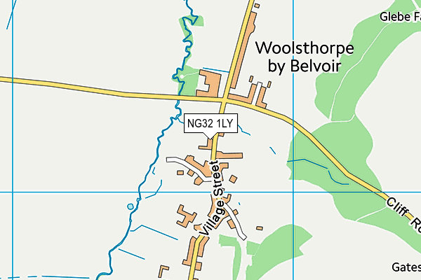 NG32 1LY map - OS VectorMap District (Ordnance Survey)