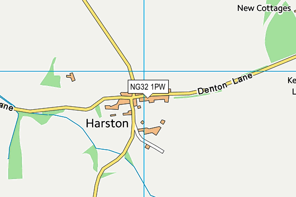 NG32 1PW map - OS VectorMap District (Ordnance Survey)