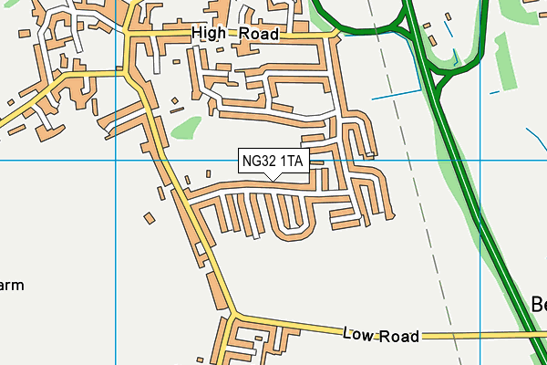 NG32 1TA map - OS VectorMap District (Ordnance Survey)