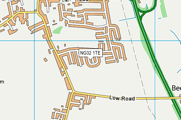 NG32 1TE map - OS VectorMap District (Ordnance Survey)