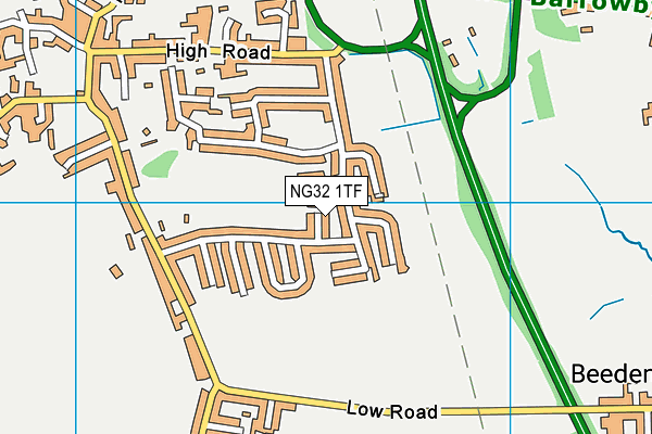 NG32 1TF map - OS VectorMap District (Ordnance Survey)