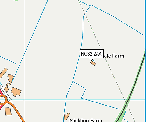 NG32 2AA map - OS VectorMap District (Ordnance Survey)