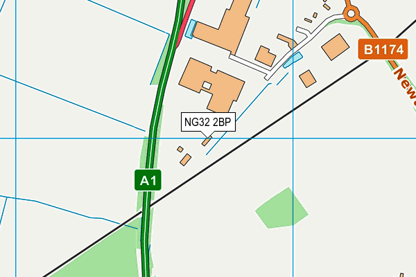 NG32 2BP map - OS VectorMap District (Ordnance Survey)