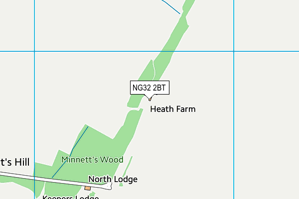 NG32 2BT map - OS VectorMap District (Ordnance Survey)