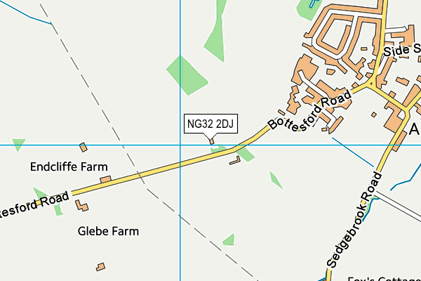 Allington Jubilee Playing Field map (NG32 2DJ) - OS VectorMap District (Ordnance Survey)