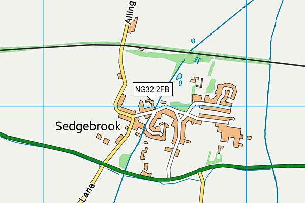 NG32 2FB map - OS VectorMap District (Ordnance Survey)