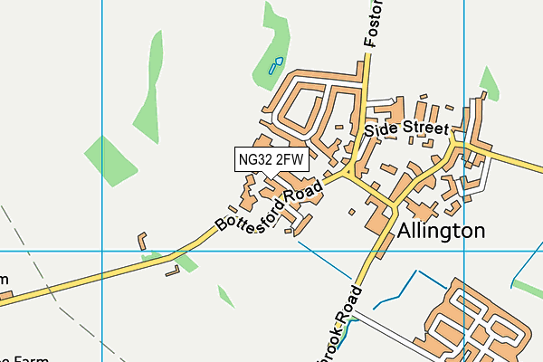 NG32 2FW map - OS VectorMap District (Ordnance Survey)