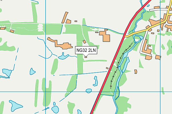 NG32 2LN map - OS VectorMap District (Ordnance Survey)