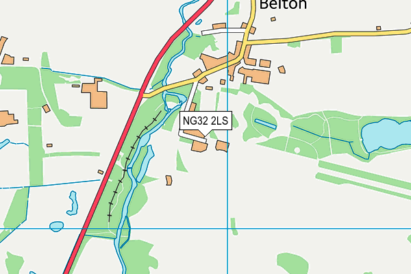 NG32 2LS map - OS VectorMap District (Ordnance Survey)