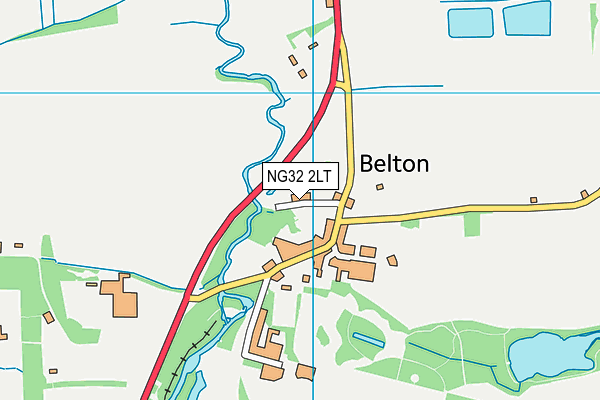 NG32 2LT map - OS VectorMap District (Ordnance Survey)