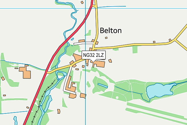 NG32 2LZ map - OS VectorMap District (Ordnance Survey)