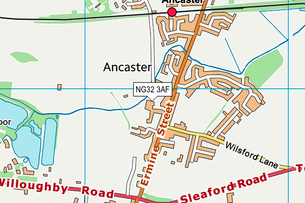 NG32 3AF map - OS VectorMap District (Ordnance Survey)