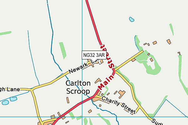 Carlton Scroop And Normanton On Cliffe Village Hall map (NG32 3AR) - OS VectorMap District (Ordnance Survey)